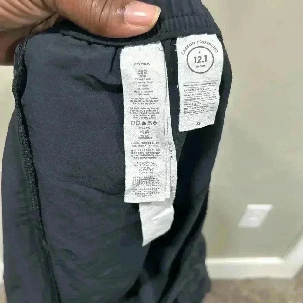 Allbirds Black Natural Wool Blend Run Shorts Men’s Size L - Picture 9 of 9